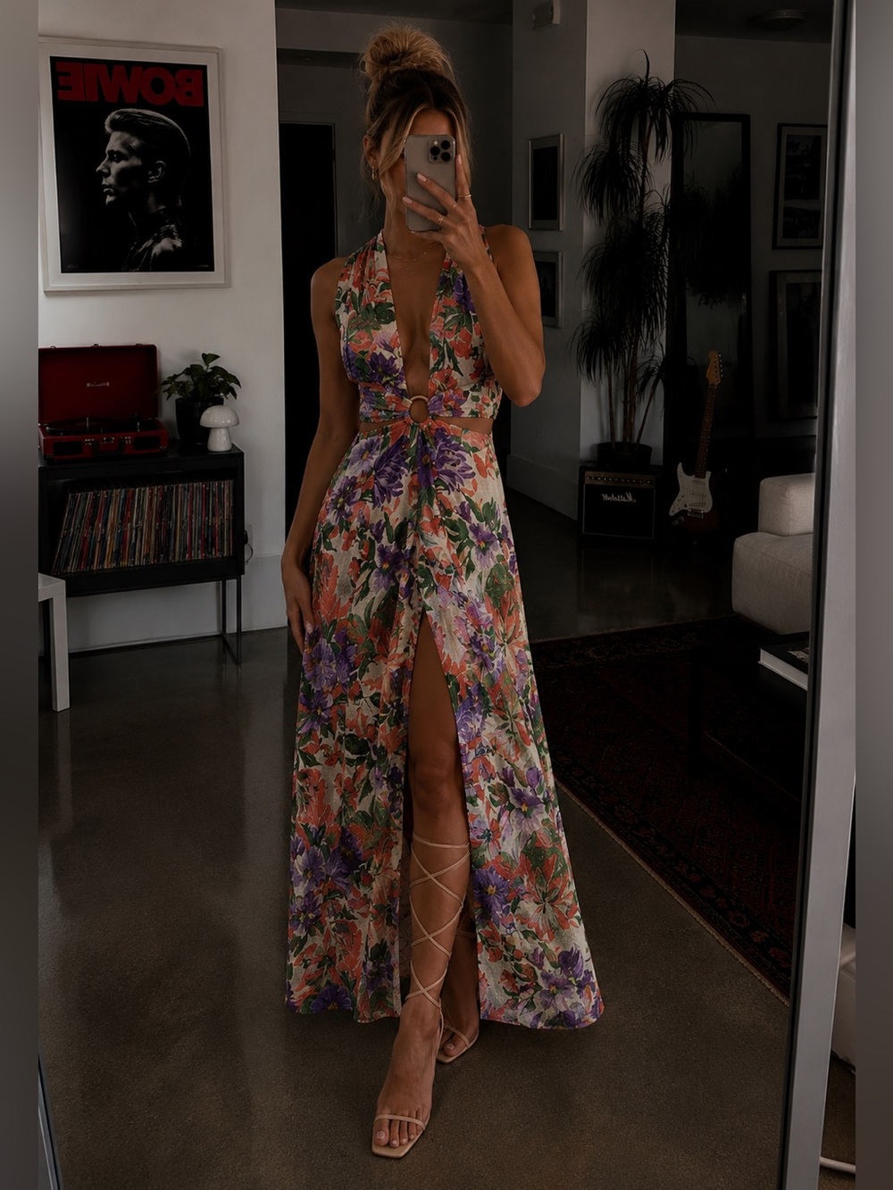 Just BEE Queen Sara Dress Floral C. Gauze Womens Small New NWT